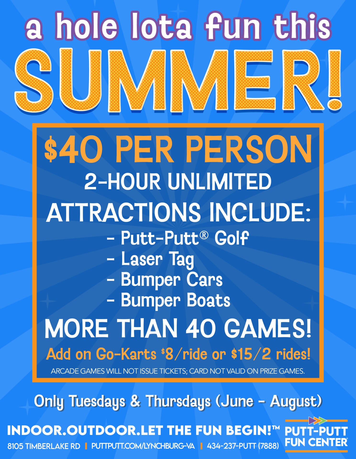 A Whole Lota Fun This Summer at Putt-Putt®!! - LYH – Lynchburg Tourism